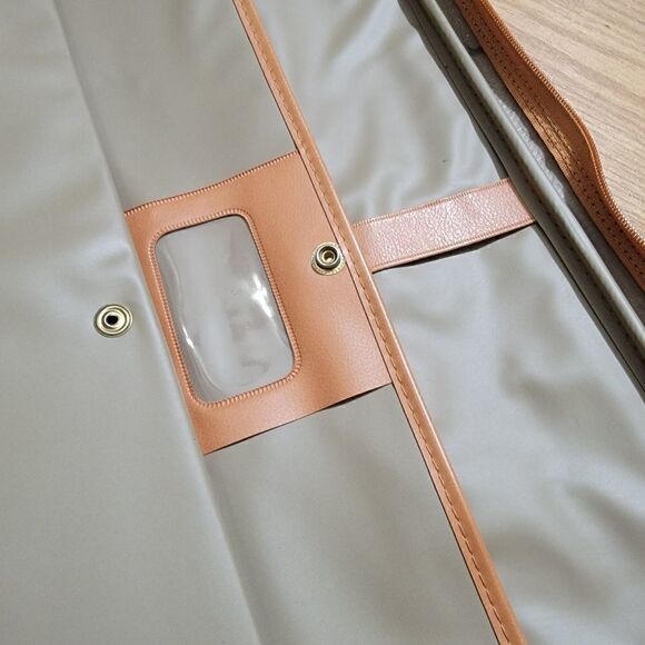 Samsonite Vintage Travel Bag Luggage Corduroy Leather Made in Korea Brown Tan - Picture 11 of 12